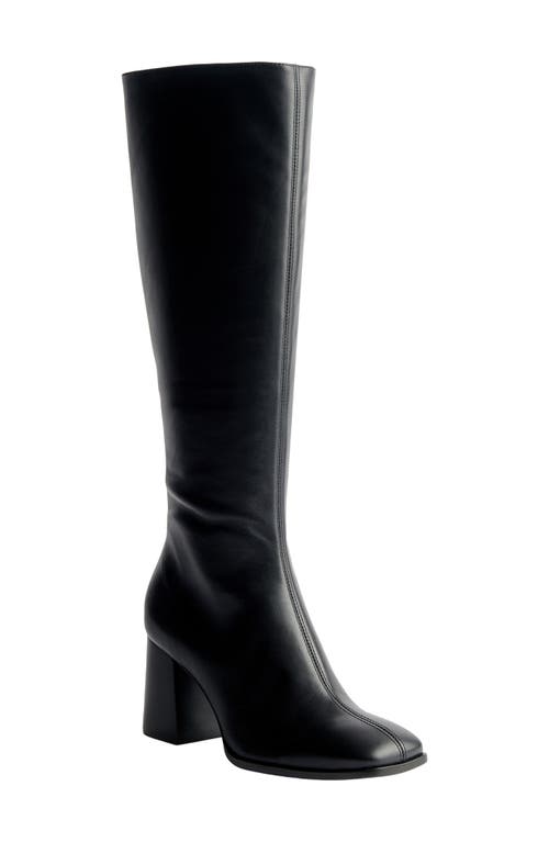 Reformation Nylah Leather Knee Boots In Black
