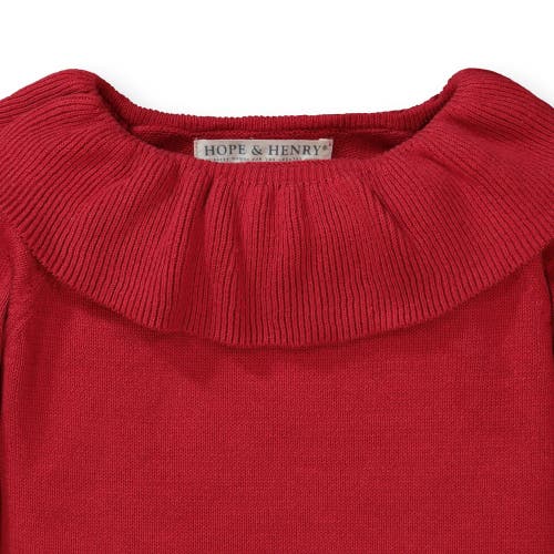 Shop Hope & Henry Baby Girls' Ruffle Collar Sweater, Infant In Red