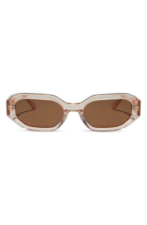 DIFF Allegra 53mm Oval Sunglasses in Vintage Rose Crystal/Brn Grad at Nordstrom