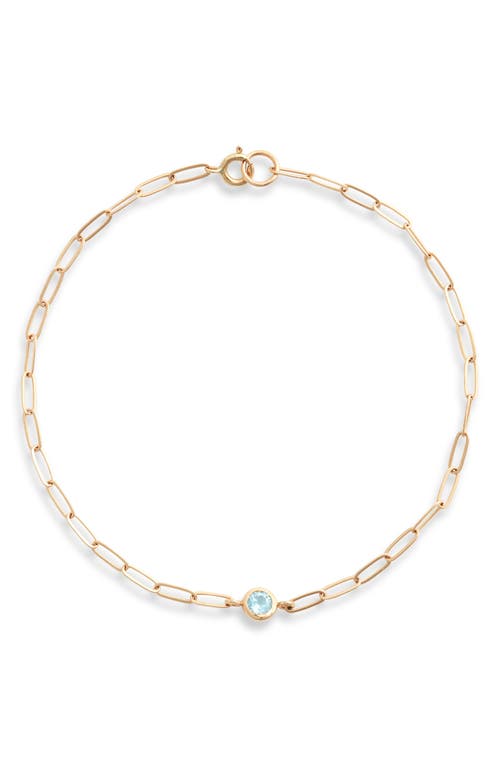 Shop Anzie Bezel Pendant Bracelet In Aquamarine Blue