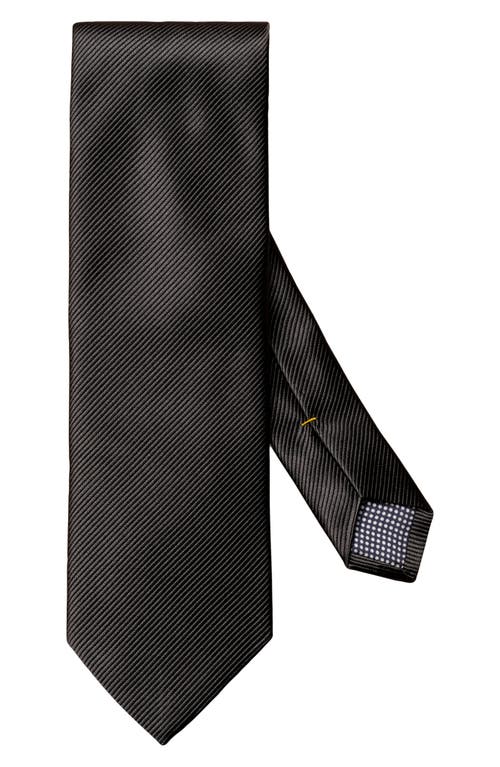 Eton Solid Black Silk Twill Tie at Nordstrom