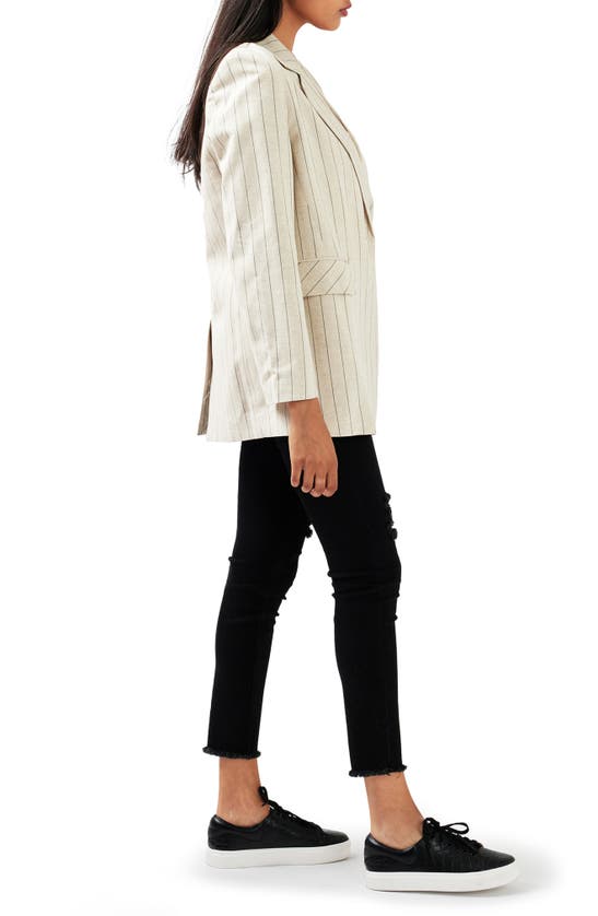 Belle & Bloom Love & Mercy Striped Blazer In Beige