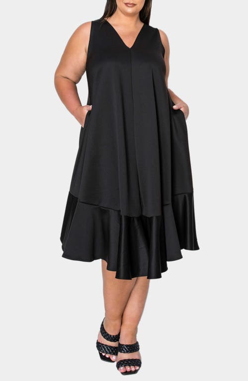 Shop L I V D Simone Pocket Stretch Sleeveless A-line Dress In Black