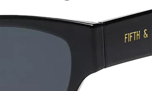 Fifth & Ninth Andi 51mm Polarized Rectangular Sunglasses In Black/black