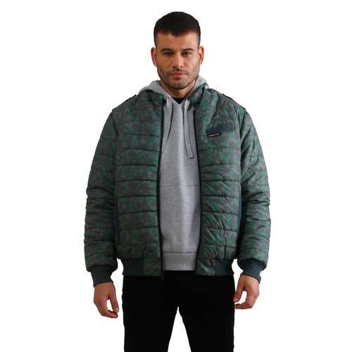 Shop Members Only Soho Quilted Jacket In Olive Camo