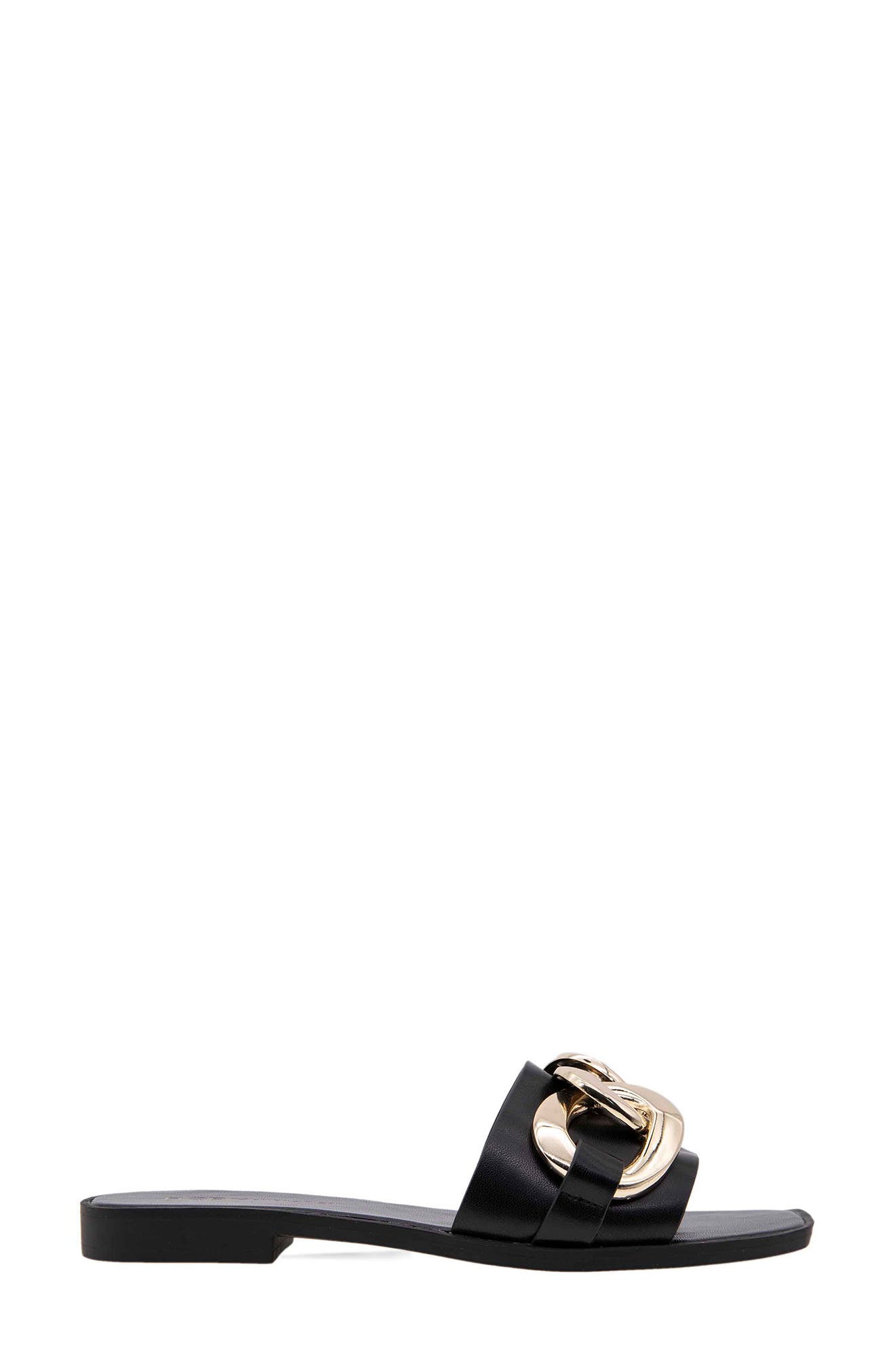 bcbg black flat sandals