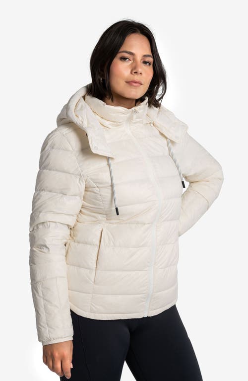 Shop Lole Emeline Water Repellent 550 Fill Power Down Puffer Jacket In Gardenia