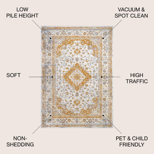 Jonathan Y Indhira Ornate Medallion Persian Area Rug In Orange/cream