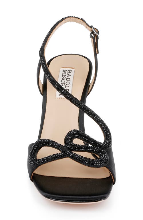 Badgley Mischka Collection Anessa Slingback Sandal In Black Satin