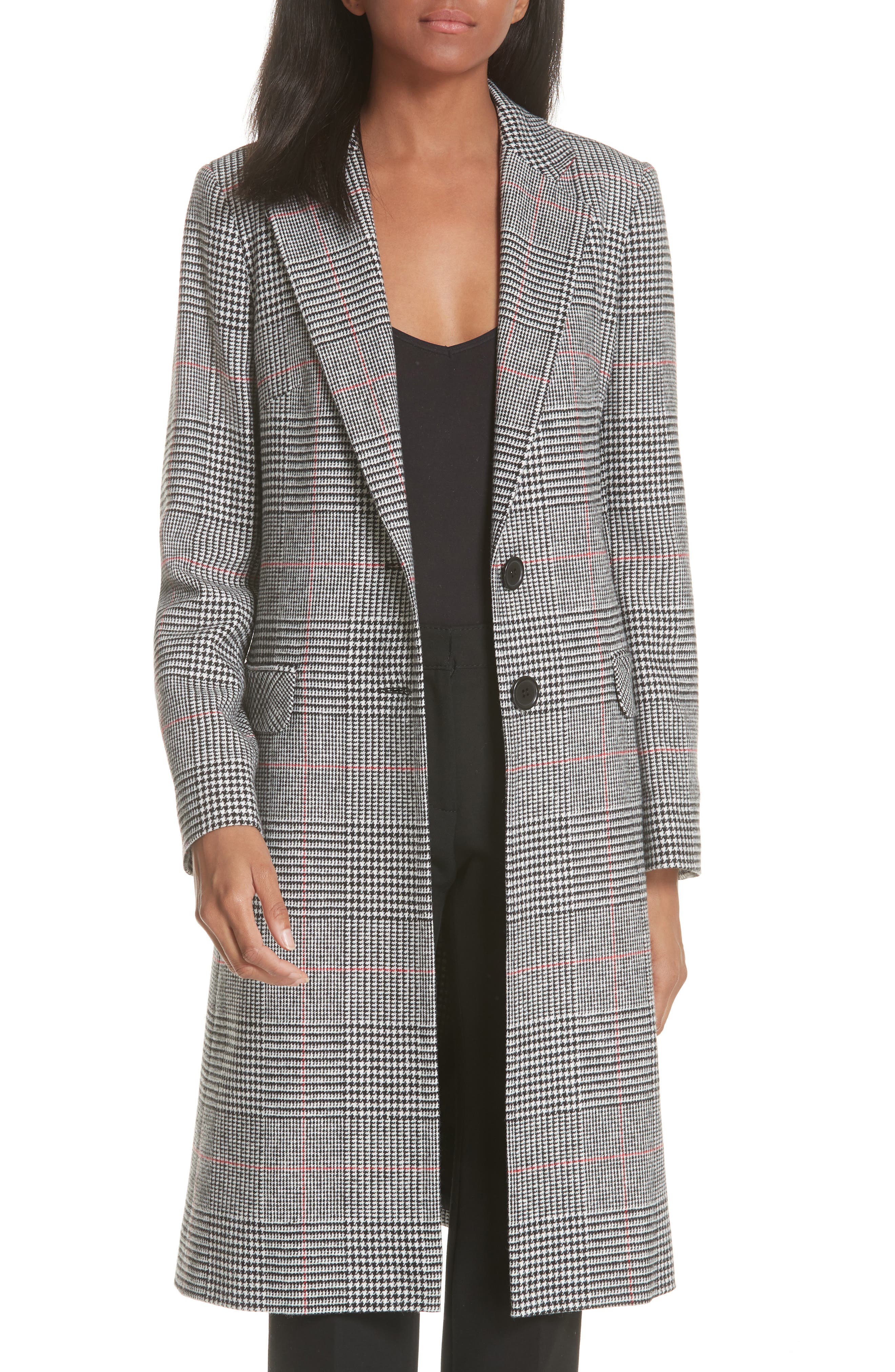 Helene Berman College Check Long Coat Nordstrom