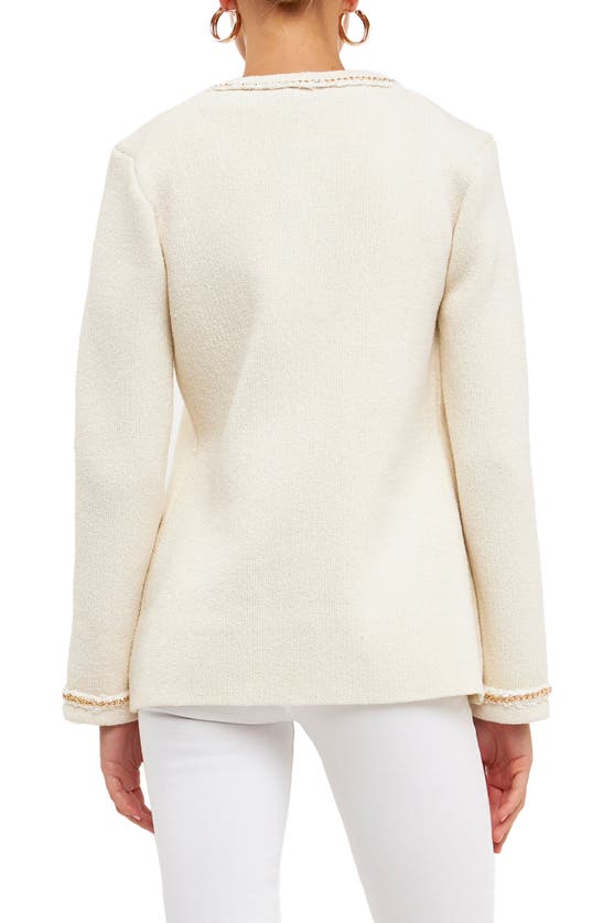 Endless Rose Chain Trim Cardigan In Cream
