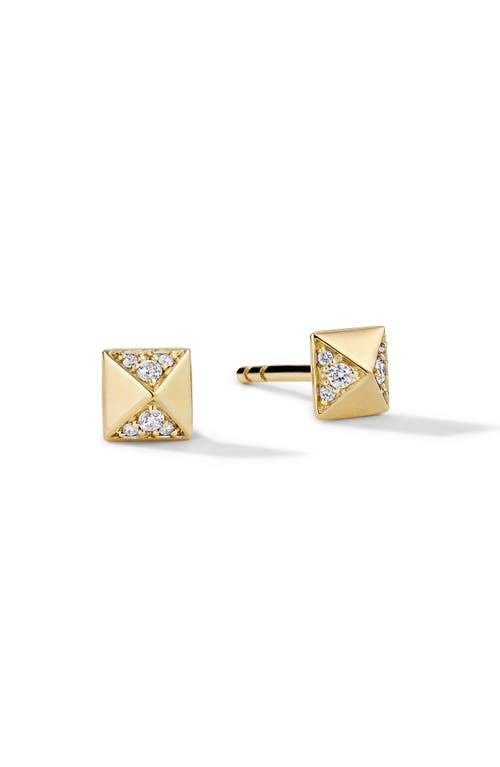 The Geo Diamond Stud Earrings in Gold