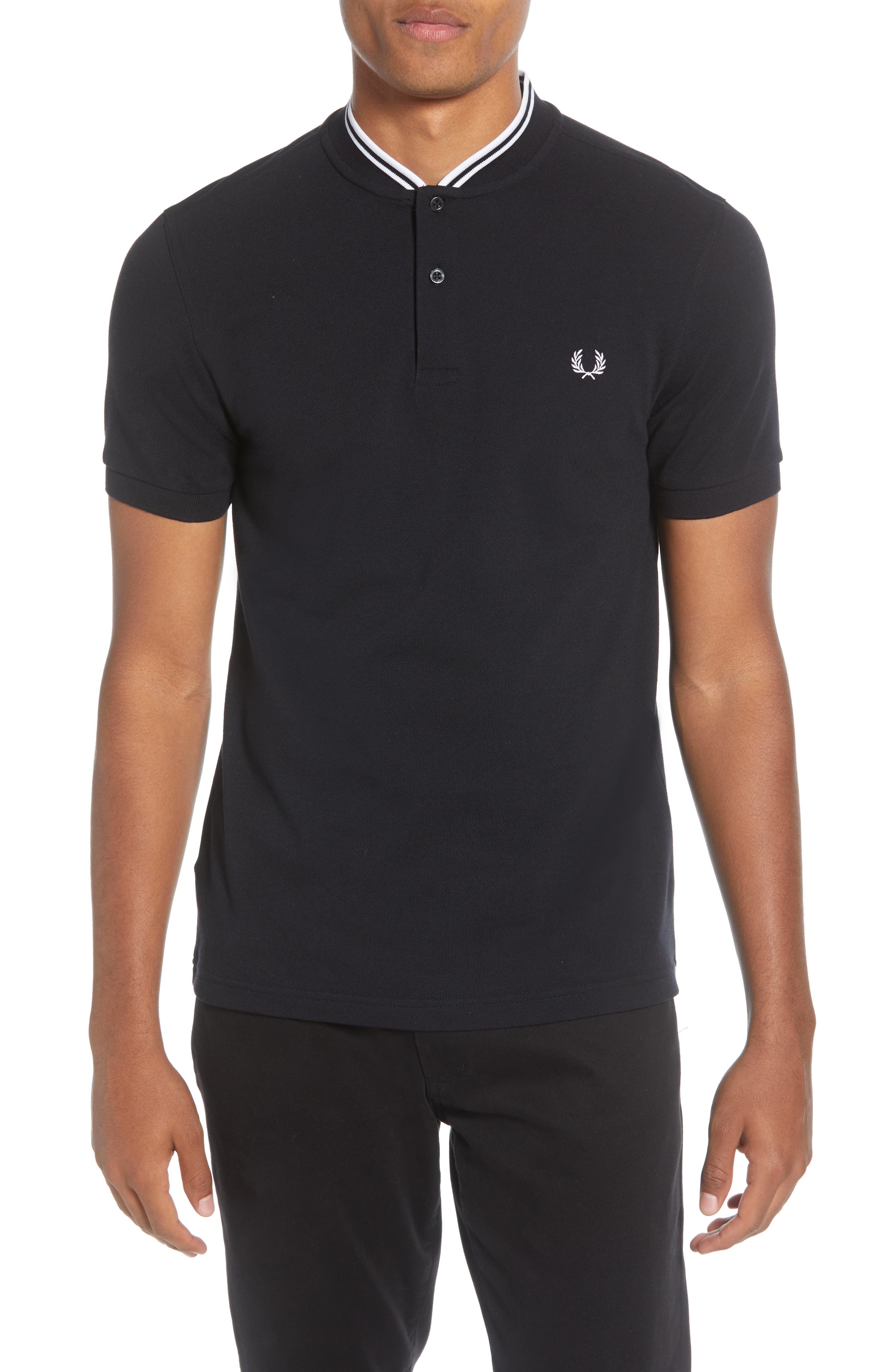 Fred Perry Bomber Collar Piqué Shirt Nordstrom