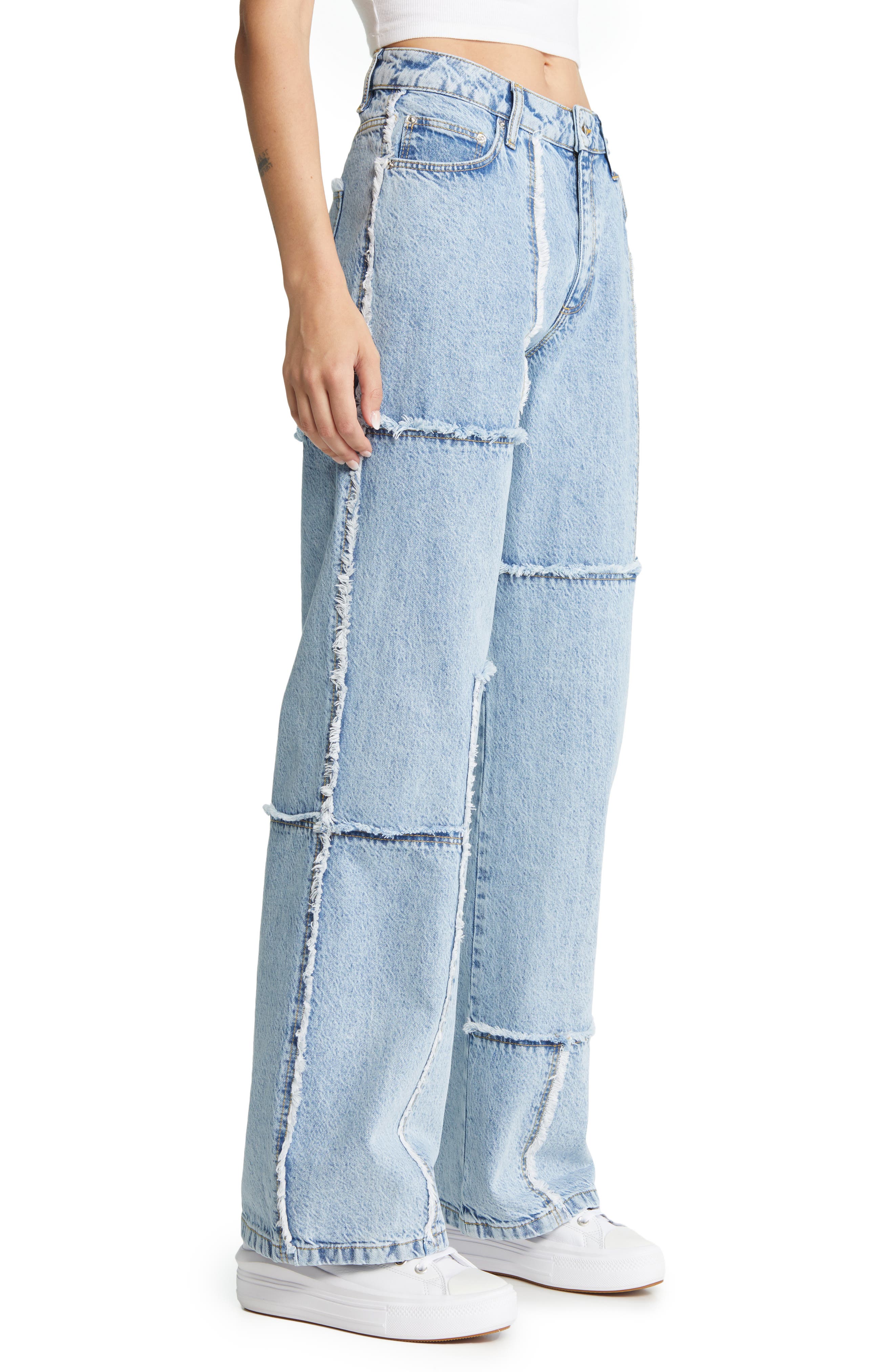 ASOS DESIGN Frayed Relaxed Patchwork 
