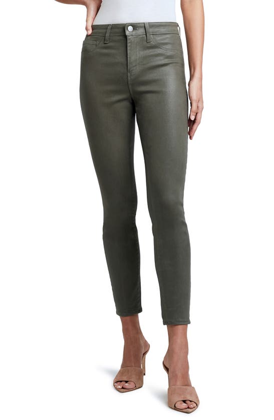 L AGENCE MARGOT COATED CROP HIGH WAIST SKINNY JEANS