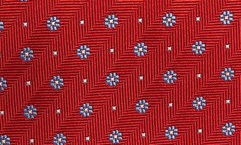 Shop David Donahue Neat Floral Silk Tie In Red