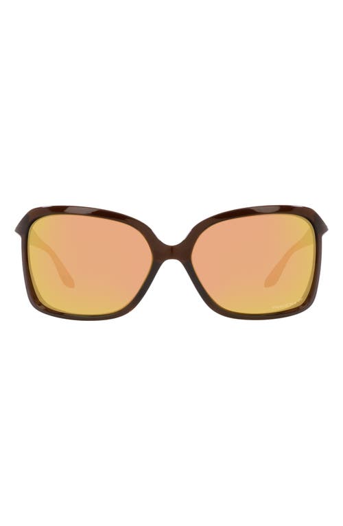 Oakley Wildrye 61mm Prizm Polarized Butterfly Sunglasses in Rose Gold at Nordstrom