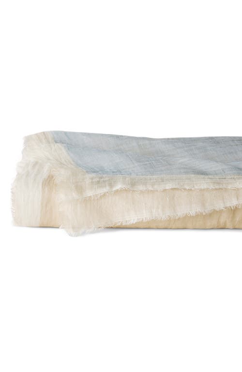 Shop Sferra Pitura Cotton & Linen Throw Blanket In Sky/grey