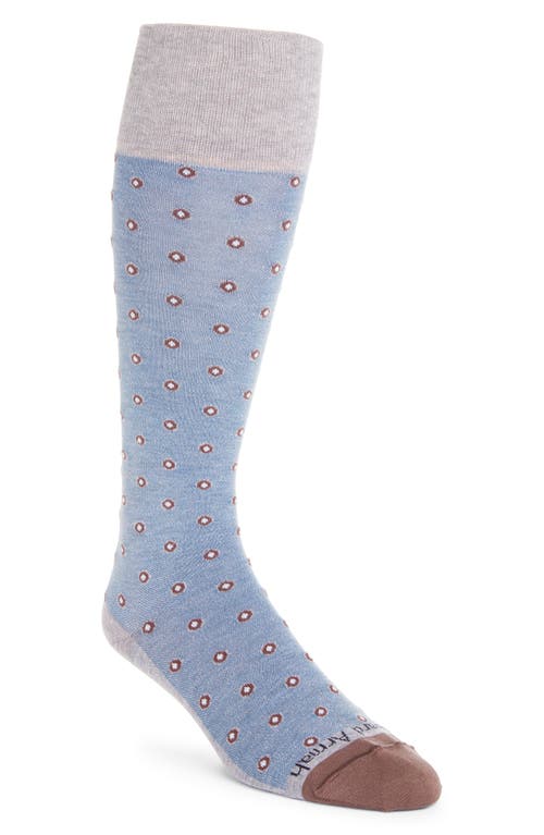 Shadowed Dot Tall Compression Dress Socks in Gray