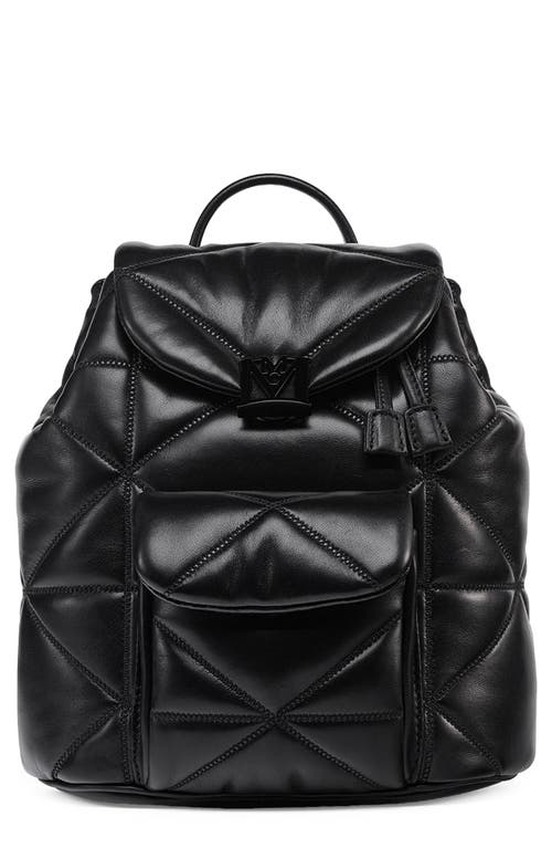 Mini Travia Quilted Leather Backpack in Black