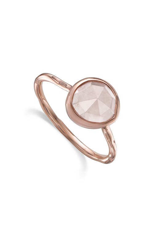 Monica Vinader Siren Stacking Ring In Rose Gold/rose Quartz