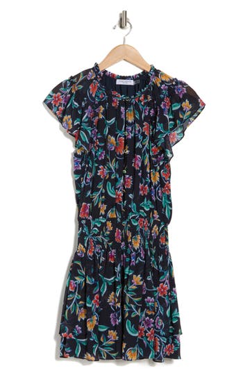 Shop Ramy Brook Rowena Floral Print Dress In Spring Navy Combo