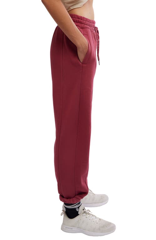 Shop Free People Sprint To The Finish Seamed Sweatpants In Sour Cherry