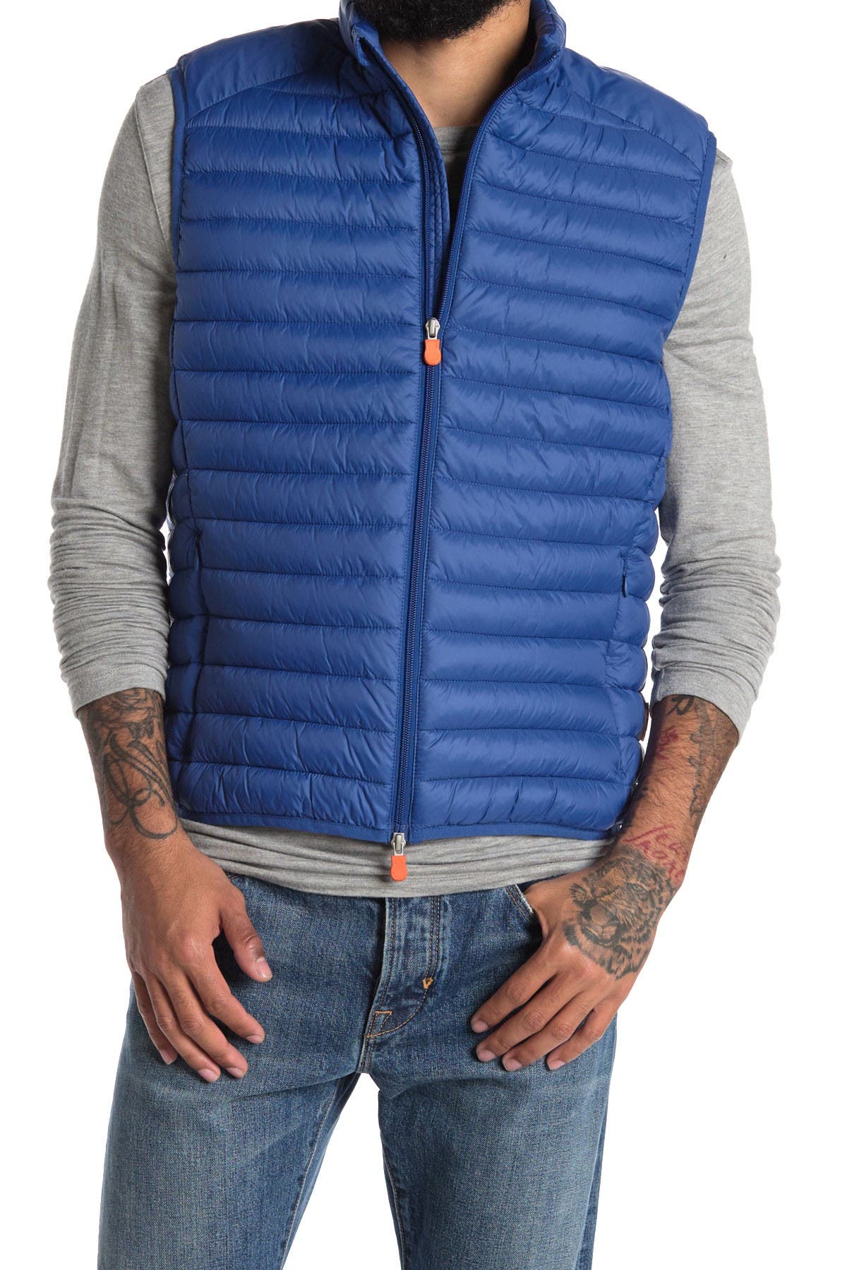 SAVE THE DUCK ADAM CHANNEL QUILTED PUFFER VEST,8054731576572