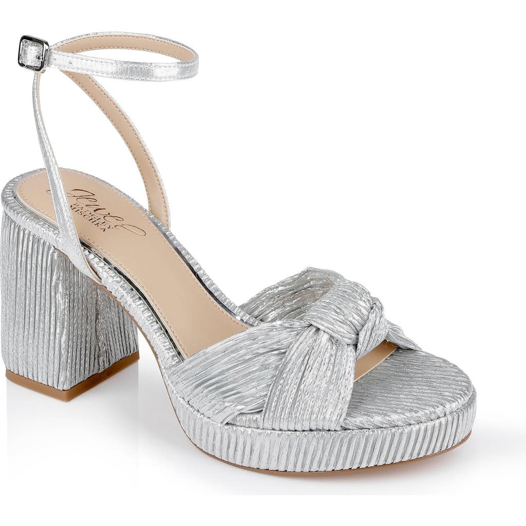 Jewel Badgley Mischka Women's Tyler Platform Sandals In Silver/fabric