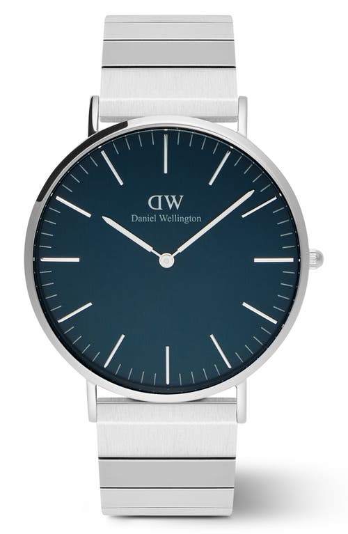 Daniel Wellington Classic Piano Link Bracelet Watch, 40mm In Silver
