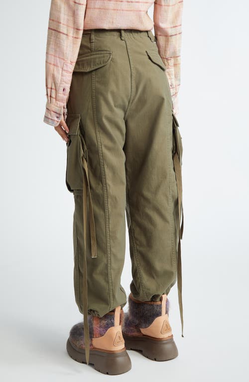 Shop R13 Cotton Twill Parachute Cargo Pants In Vintage Olive Drab