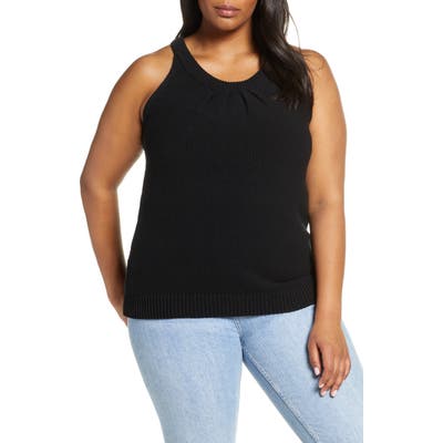 Plus Size Caslon Sweater Tank, Black
