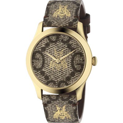 Gucci G-Timeless Canvas Strap Watch, 37Mm