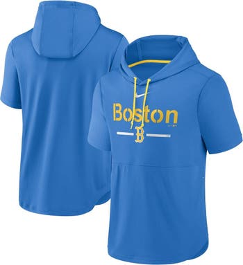 Men's Nike Blue Boston Red Sox City Connect Short Sleeve Pullover Hoodie