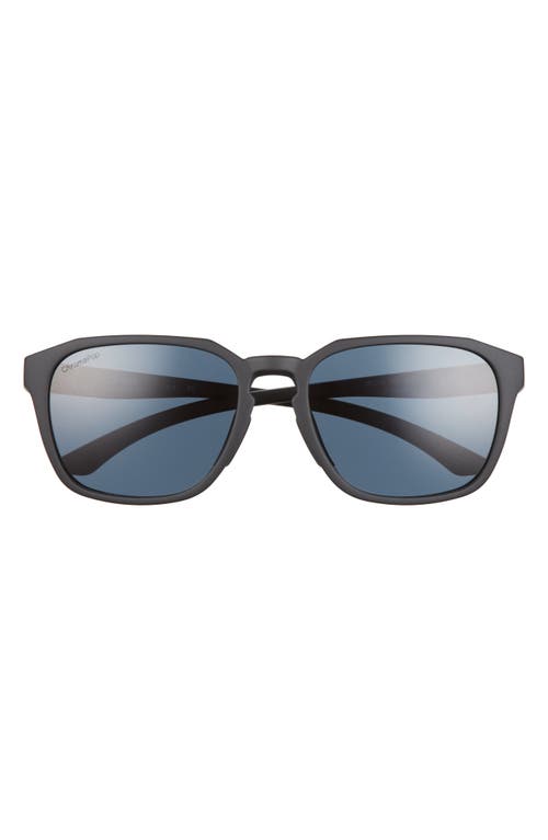 Contour 56mm Polarized Square Sunglasses in Matte Black/Black