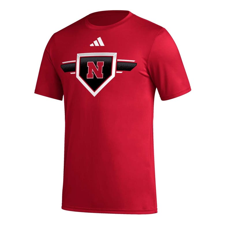Shop Adidas Originals Adidas Scarlet Nebraska Huskers 2023/24 Aeroready Homeland Plate Pregame T-shirt