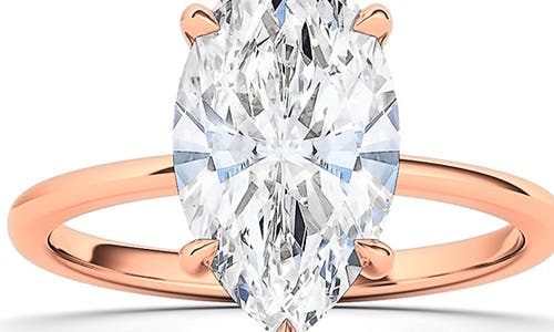 Shop Hautecarat Marquise Cut Lab Created Diamond Ring In 3.00 Ctw 18k Rose Gold