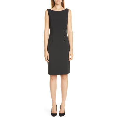 Boss Daciana Stretch Wool Sheath Dress, Black