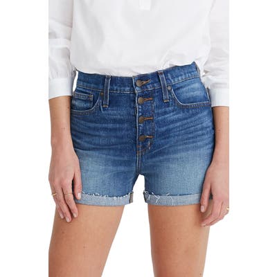 Madewell High Waist Denim Shorts, 3 - Blue
