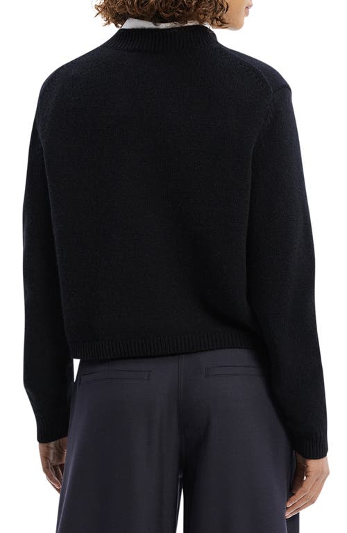 Shop Theory Crop Cashmere Sweater In Black