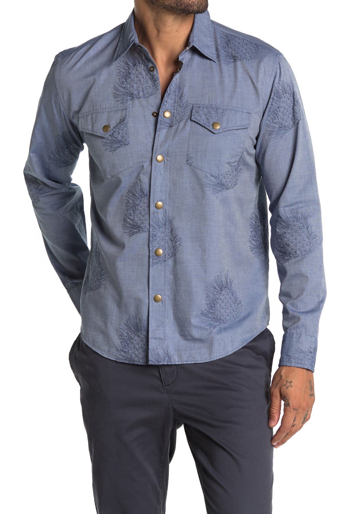 Billy Reid Mens John T Woven Button-Down Shirt