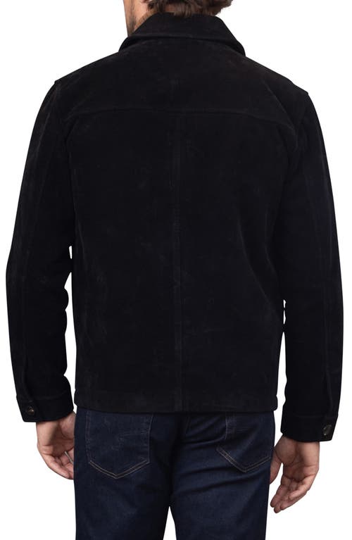 Shop Bagatelle Faux Nubuck Trucker Jacket In Black