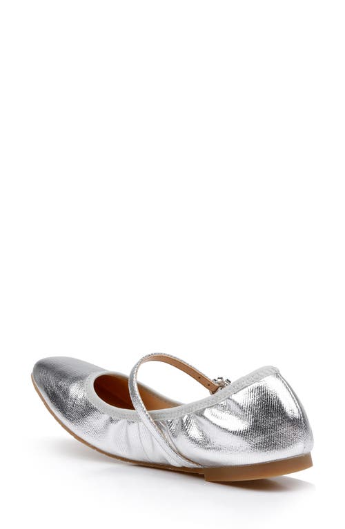 Shop Jewel Badgley Mischka Kaya Mary Jane Flat In Silver Metallic