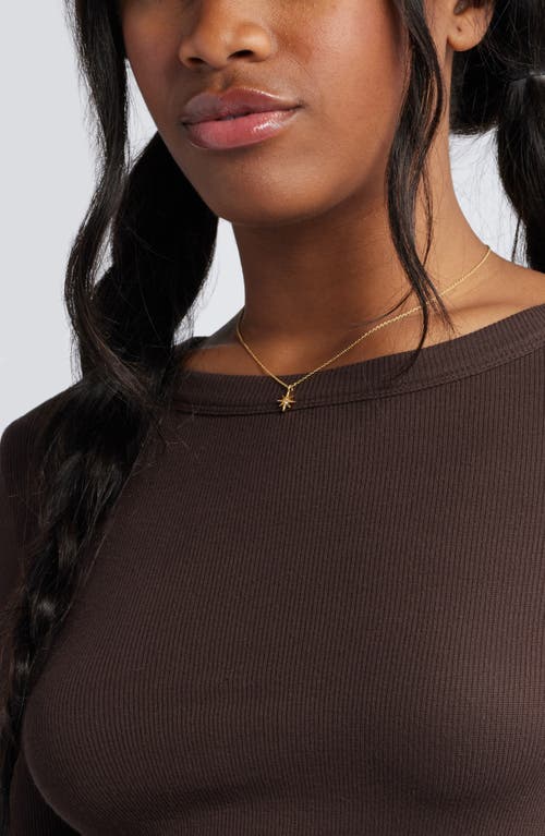 Bp. Ribbed Long Sleeve T-shirt In Brown Coffee