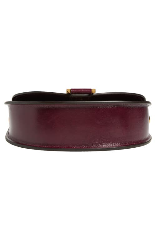 Shop Chloé Marcie Chain Shiny Leather Top Handle Bag In Dimness Purple