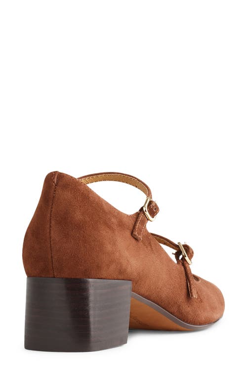 Madewell The Nettie Heeled Mary Jane In Soft Mahogany