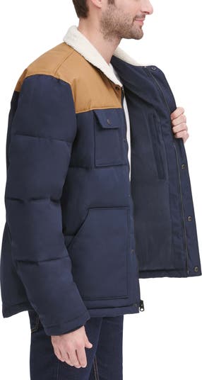 Mixed Media Woodsman Puffer Jacket - Multi-color
