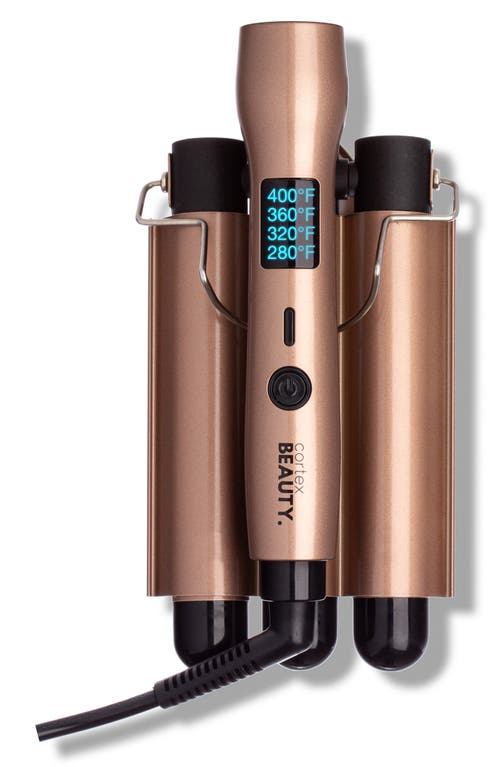 Cortex Beauty Digital & Foldable 1-inch Three Barrel Weaver In Rosegold
