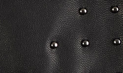 Bruno Magli Bias Studded Leather Gloves In Touch Tech Black