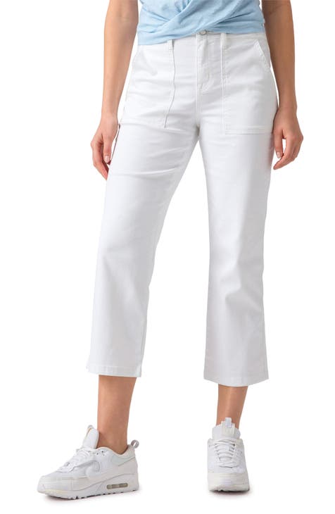 Vacation Crop Straight Leg Cotton Blend Pants